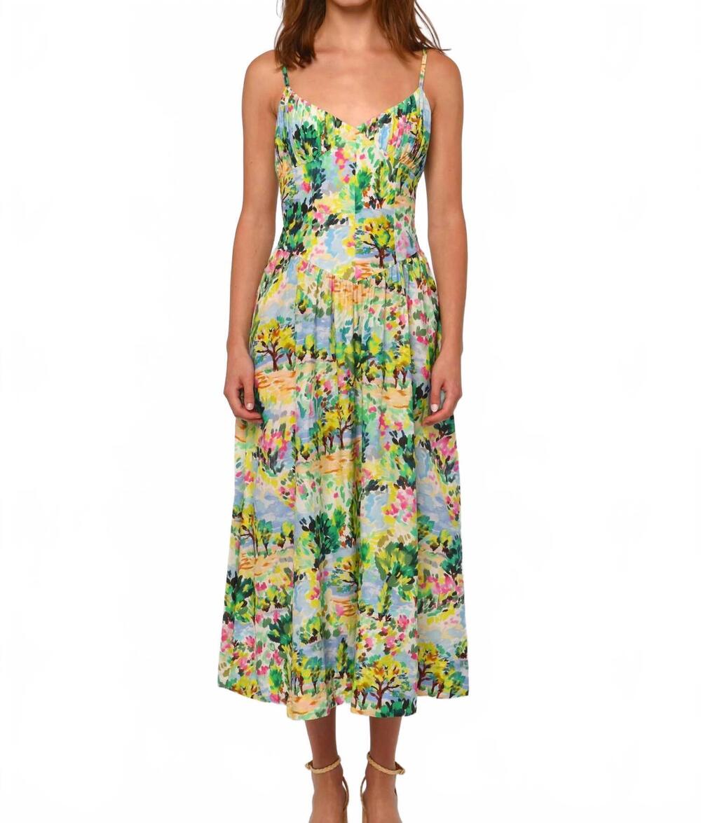 NEW LOVE THE LABEL tilda midi dress in giverny garden print